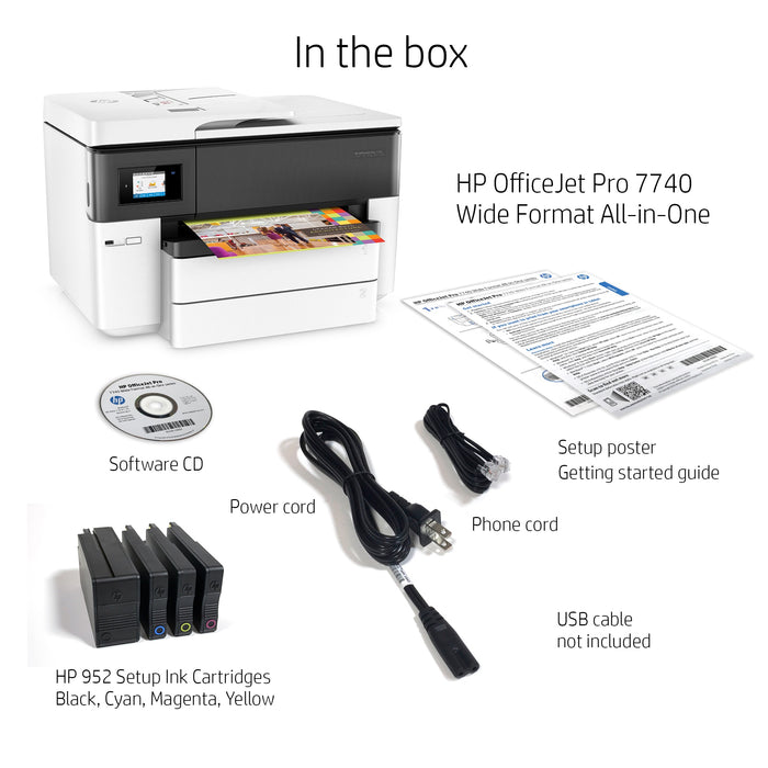 HP Officejet Pro 7740 Wide Format All-in-One Printer (G5J38A)