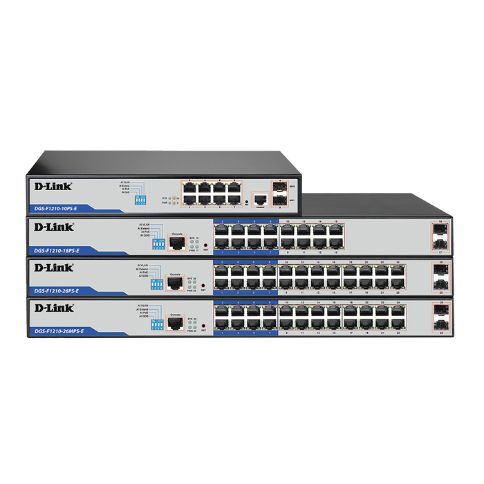 D-Link DGS-F1210-18PS-E 18-Port Gigabit Smart Managed PoE+ Switch with 16 PoE+ Ports