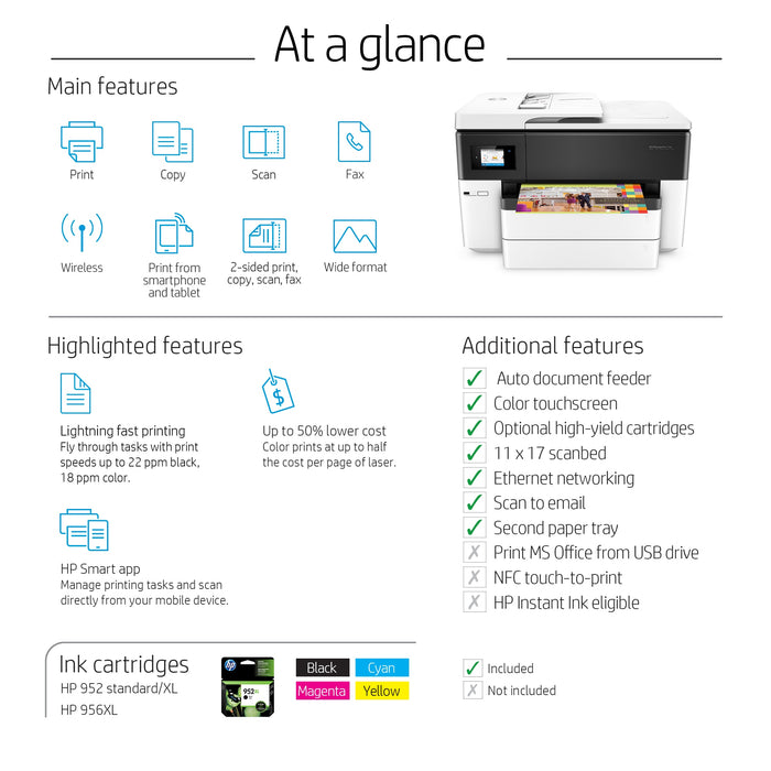 HP OfficeJet Pro 7740 Wide Format All-in-One Printer (G5J38A)