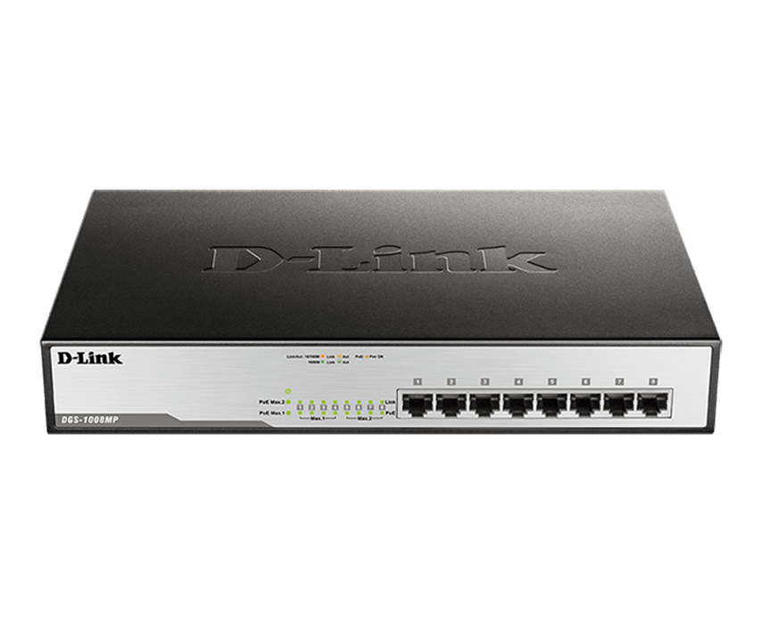 D-Link DGS-1008MP 8-Port PoE Desktop Switch