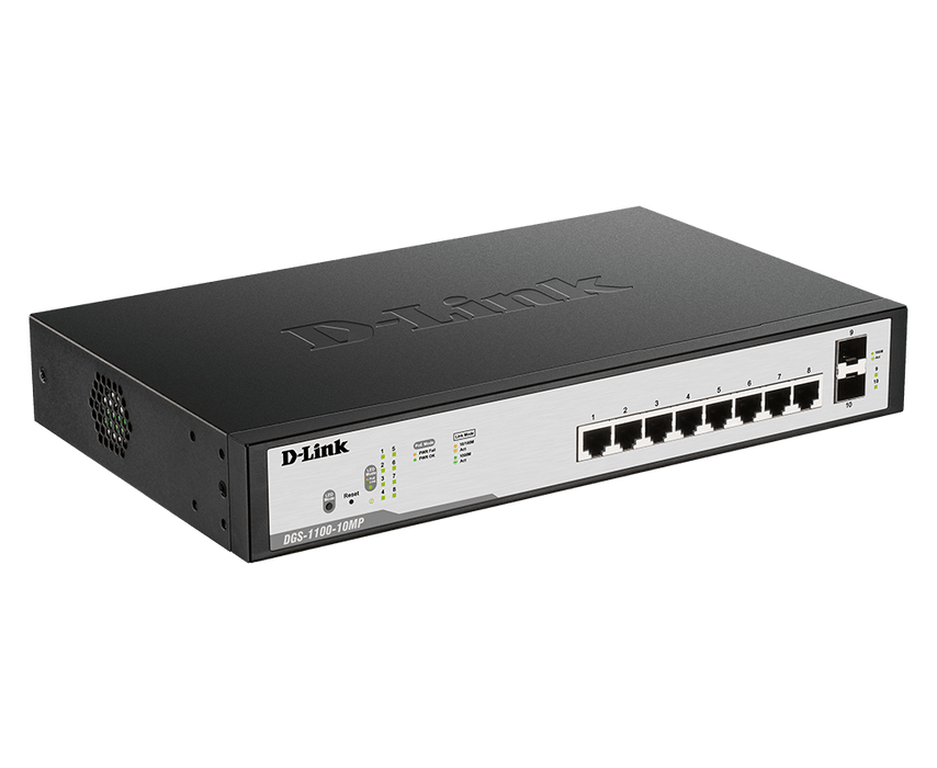 D-Link DGS-F1100-10PS-E 8 Port PoE Gigabit Smart Managed Switch